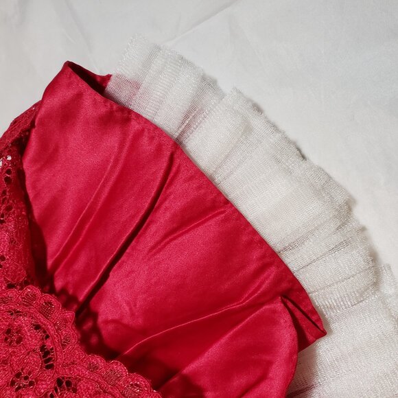 American Princess Embellish Party Dress Baby Girl 3 Mo Red Lace Textured Formal - Picture 5 of 9